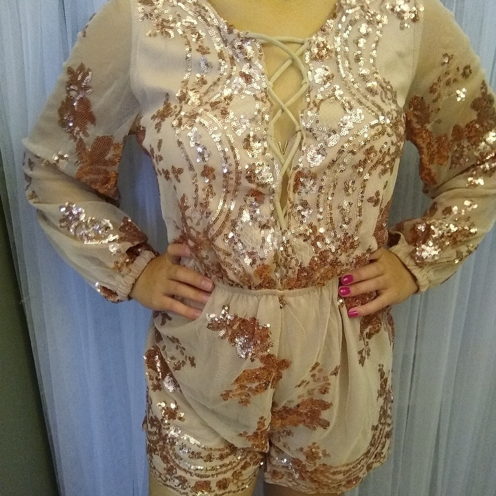 Rose Gold Sequin Romper